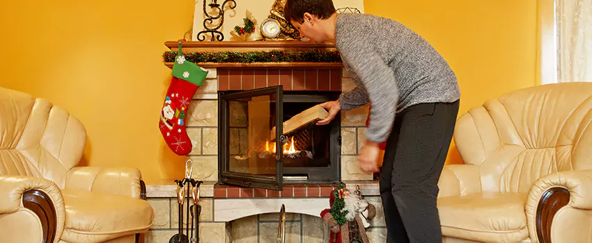 Rusted Metal Fireplace Restoration in Greenville, South Carolina
